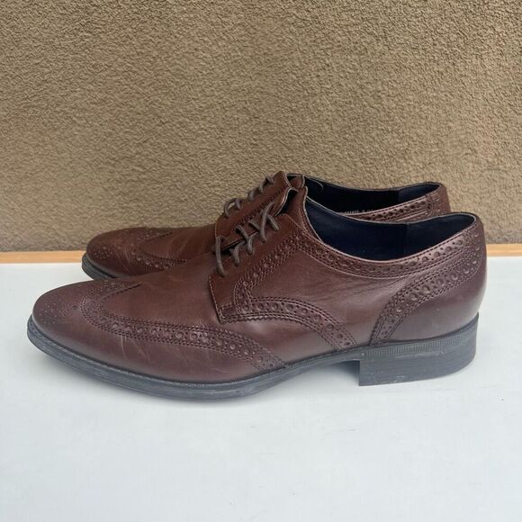 Cole Haan Brown Leather Benton Wingtip Oxfords Shoes Mens Size 9.5 Made in India - Picture 3 of 9